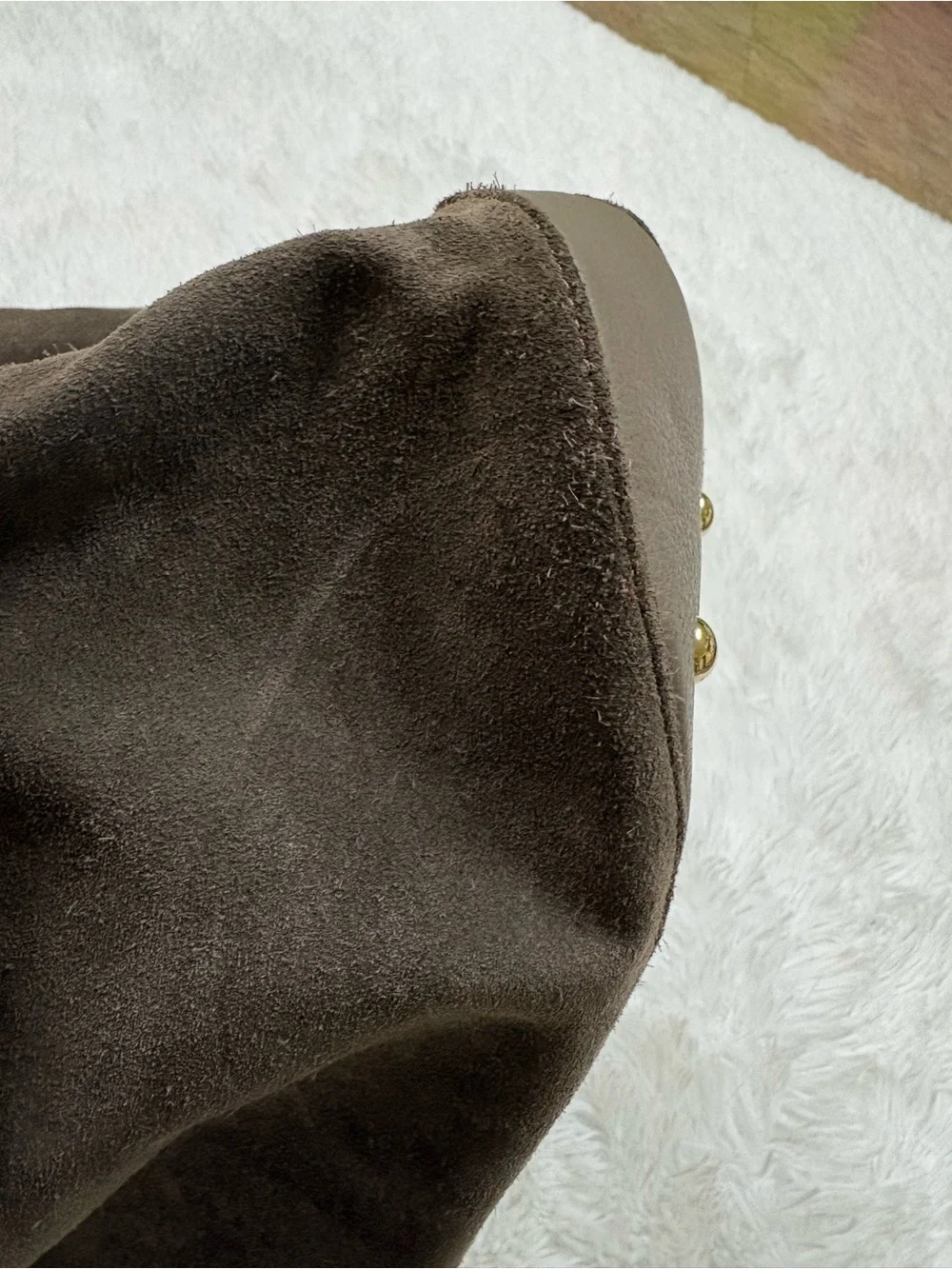 LK Bennett Taupe Suede Tassel Hobo Shoulder Bag